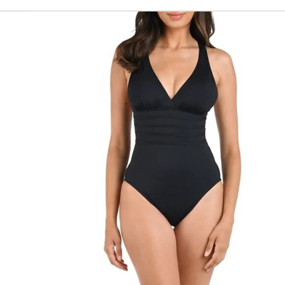 LA BLANCA women's one piece bathing swim suit size 6 - Black - Picture 1 of 6
